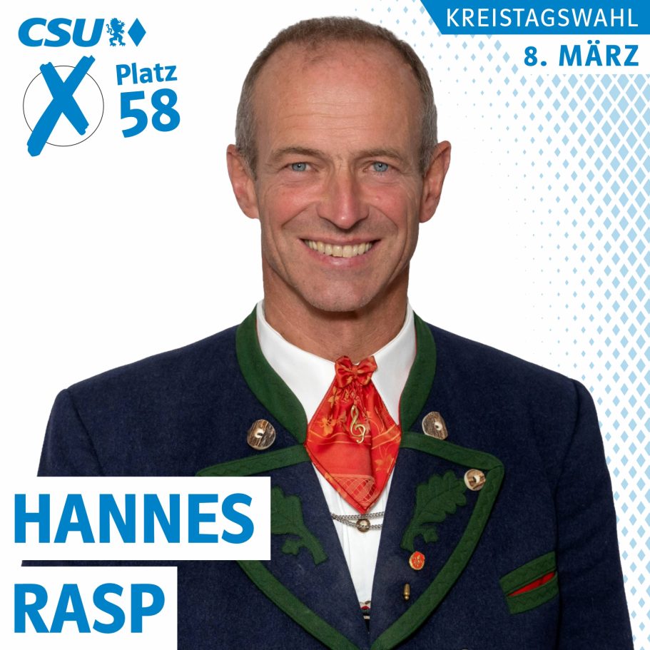Portrait von Hannes Rasp, Bürgermeister Schönau am Königssee, Kreistagskandidat auf Platz 58, Liste 1, CSU