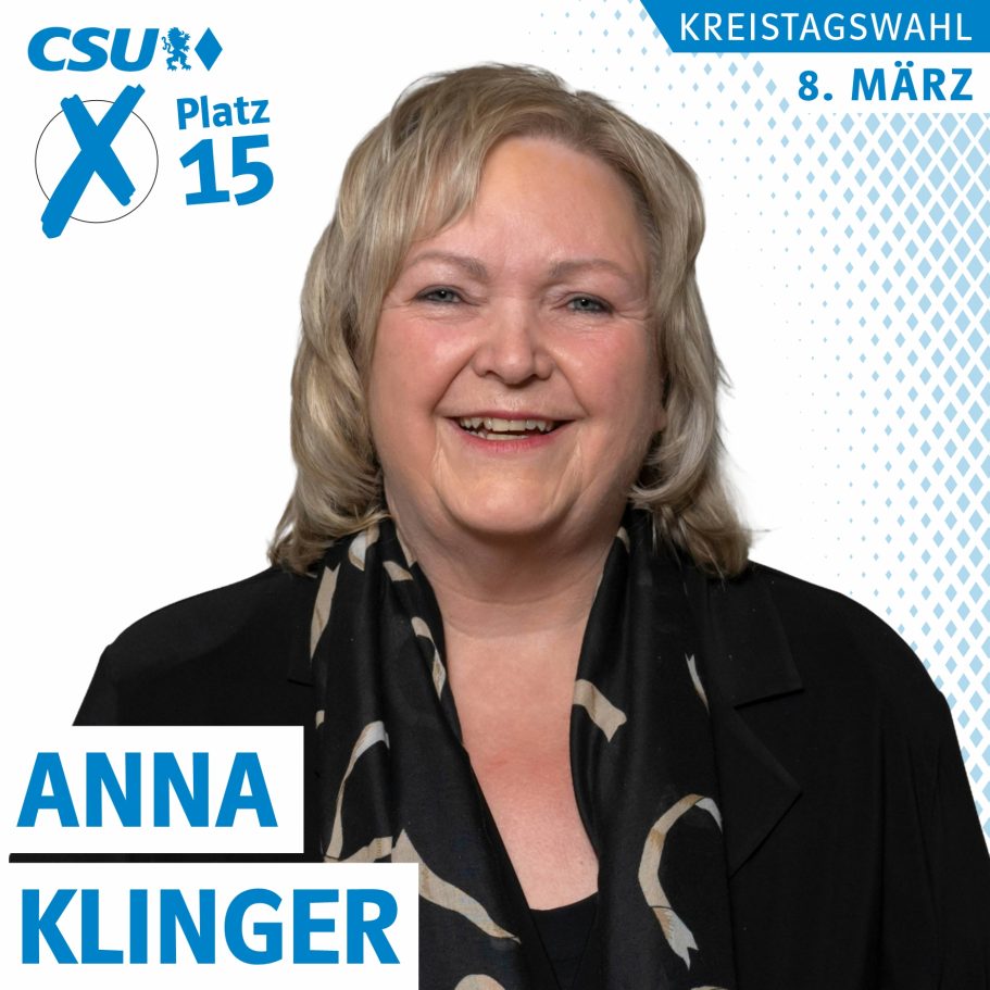 Portrait von Anni Klinger, Kreistagskandidatin auf Platz 15, Liste 1, CSU