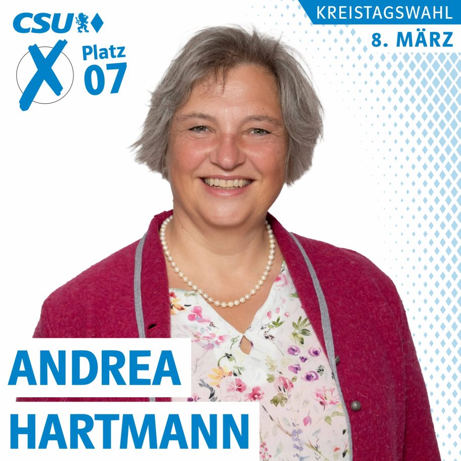Porträt von Andrea Hartmann, CSU-Kandidatin für die Kreistagswahl, Liste 1, CSU, Platz 7