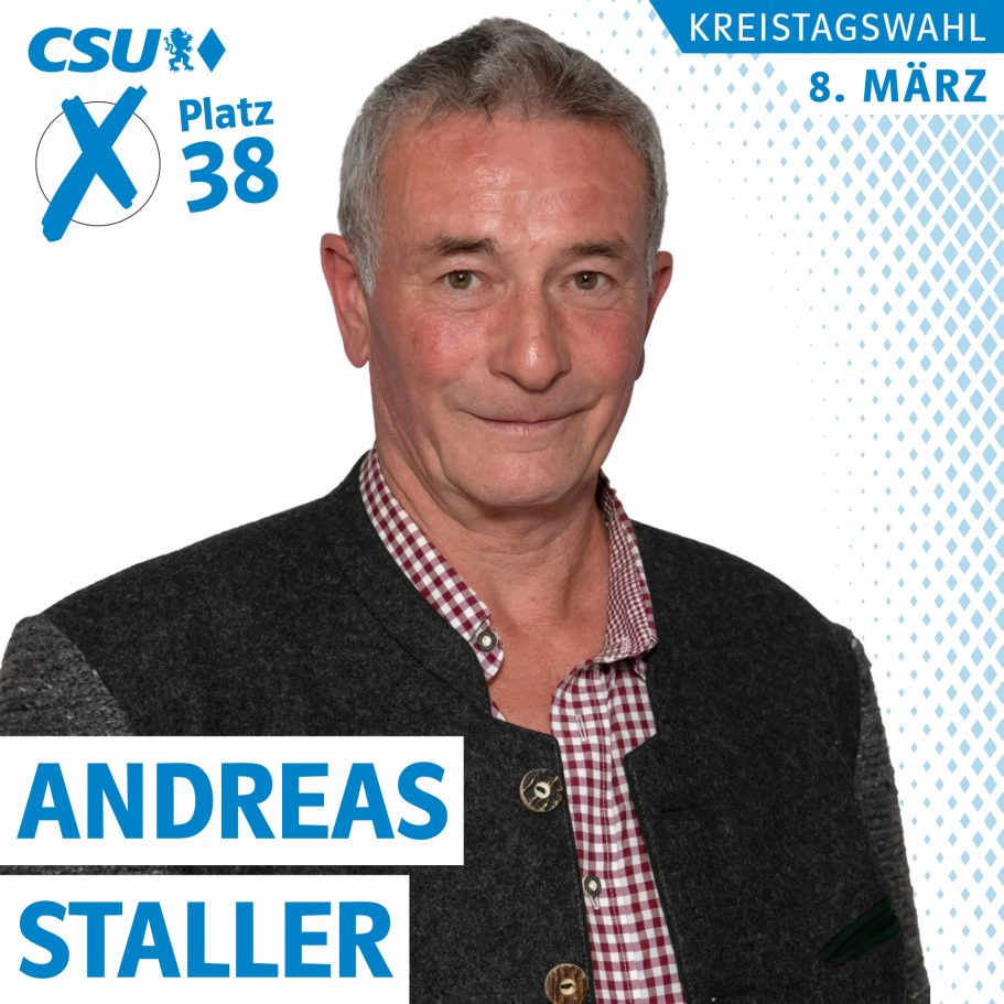 Portrait von Andreas Staller, Kreistagskandidat der CSU auf Liste 1, 38